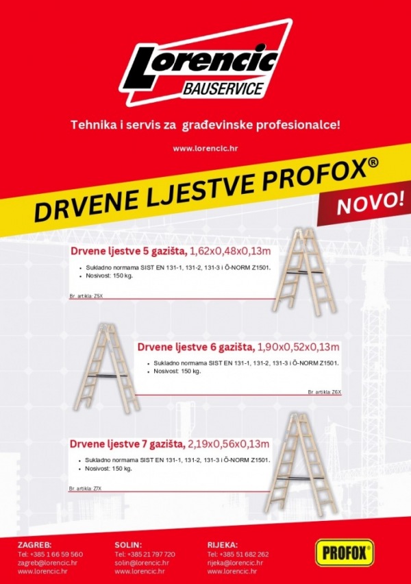 NOVO!!! - Drvene ljestve PROFOX